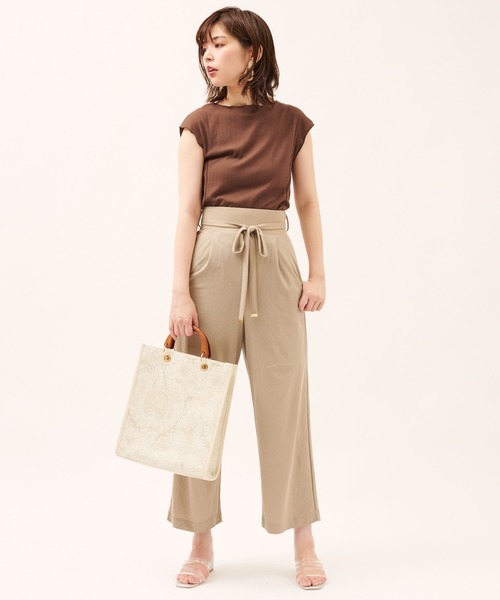 natural couture（ナチュラルクチュール）の「涼しげサラっとカットパンツ（その他パンツ・レディース・ブラック/オレンジ/モカ/グレイッシュベージュ・FREE）」の13枚目の写真