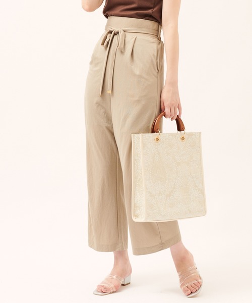 natural couture（ナチュラルクチュール）の「涼しげサラっとカットパンツ（その他パンツ・レディース・ブラック/オレンジ/モカ/グレイッシュベージュ・FREE）」の11枚目の写真