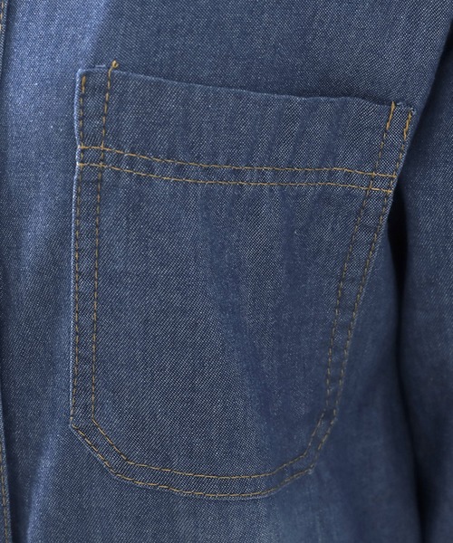 Girly Doll（ガーリードール）の「デニムシャツロングワンピース（シャツワンピース・レディース・ブルー・S/M/L/XL）」の10枚目の写真