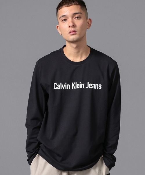 Calvin Klein(カルバン・クライン)の「ワードマーク クルーネック ロングスリーブ Tシャツ(Tシャツ/カットソー・メンズ・ブラック/ホワイト・S/M/L/XL)」の5枚目の写真