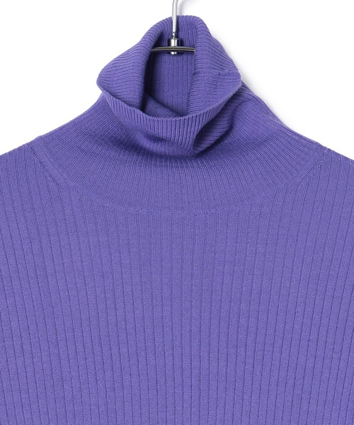 ADAM ET ROPE'（アダムエロペ）の「アンチピリングリブニットタートル（ニット/セーター・レディース・ブラック/キナリ/ミント/パープル・FREE）」の12枚目の写真