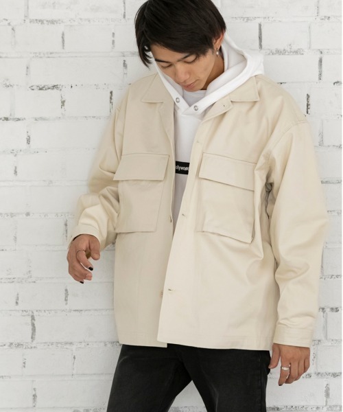 ADMIX/ATELIER SAB MEN（アドミックスアトリエサブメン）の「オーバーサイズ CPOジャケット（ブルゾン・メンズ・オフホワイト/ブラック/ブラック系その他/ベージュ/インディゴブルー/ワンウォッシュ・48/50）」の16枚目の写真