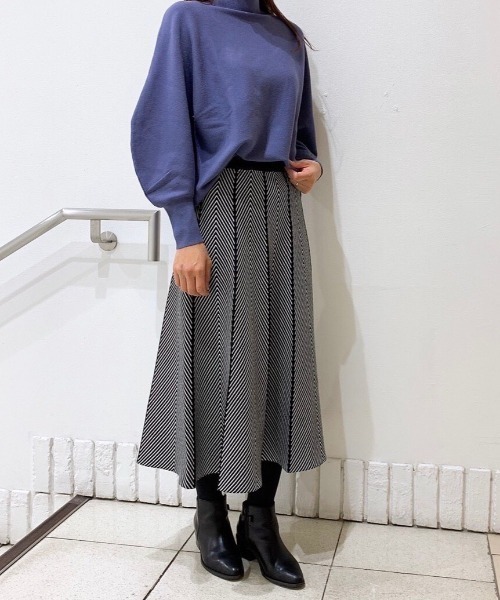 INTERPLANET（インタープラネット）の「配色柄ニットスカート（スカート・レディース・ブラウン/ブラック・FREE）」の6枚目の写真