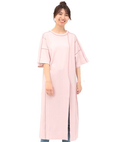 チチカカ（チチカカ）の「ステッチカラーハニカムワンピース（ワンピース・レディース・ライム/ベージュ/ピンク・FREE）」の20枚目の写真