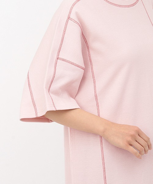 チチカカ（チチカカ）の「ステッチカラーハニカムワンピース（ワンピース・レディース・ライム/ベージュ/ピンク・FREE）」の10枚目の写真