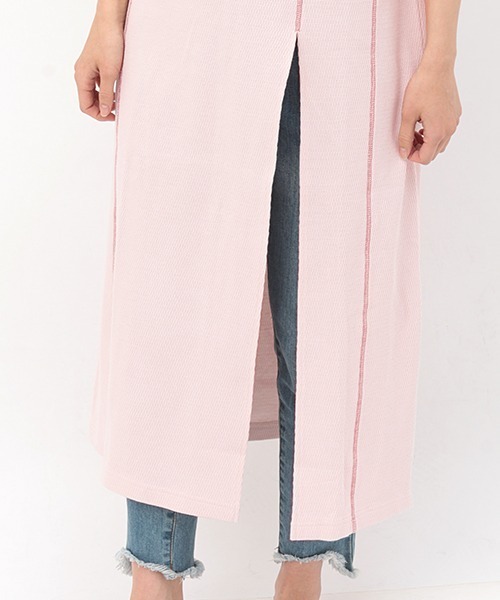 チチカカ（チチカカ）の「ステッチカラーハニカムワンピース（ワンピース・レディース・ライム/ベージュ/ピンク・FREE）」の19枚目の写真