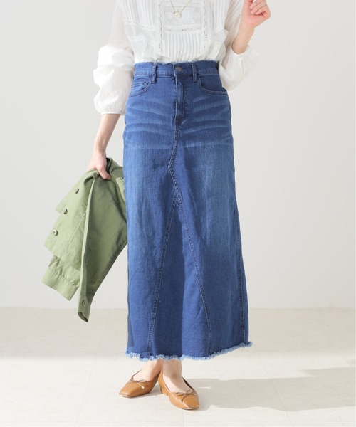 Simplicite（サンプリシテ）の「Natural Friendly デニムスカート（デニムスカート・レディース・ブラック/ブルー系その他・SMALL/MEDIUM）」の2枚目の写真