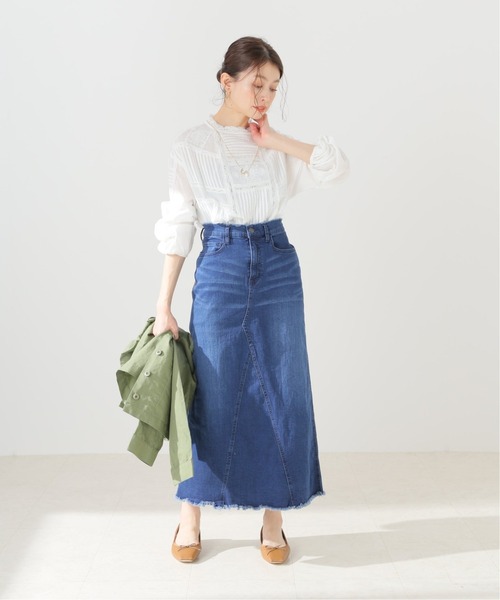 Simplicite（サンプリシテ）の「Natural Friendly デニムスカート（デニムスカート・レディース・ブラック/ブルー系その他・SMALL/MEDIUM）」の3枚目の写真