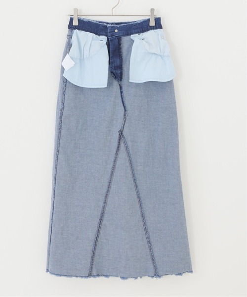 Simplicite（サンプリシテ）の「Natural Friendly デニムスカート（デニムスカート・レディース・ブラック/ブルー系その他・SMALL/MEDIUM）」の5枚目の写真