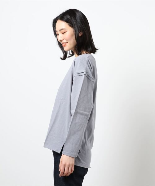 rectangle(レクタングル)の「カットオフコットンTシャツ(Tシャツ/カットソー・レディース・ブラック/ベージュ/オフホワイト/ブルー・FREE)」の19枚目の写真
