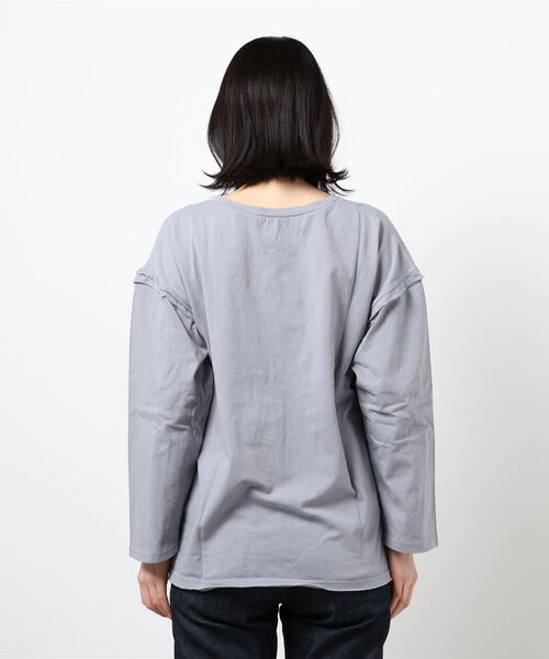 rectangle(レクタングル)の「カットオフコットンTシャツ(Tシャツ/カットソー・レディース・ブラック/ベージュ/オフホワイト/ブルー・FREE)」の20枚目の写真