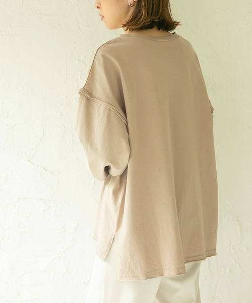 rectangle(レクタングル)の「カットオフコットンTシャツ(Tシャツ/カットソー・レディース・ブラック/ベージュ/オフホワイト/ブルー・FREE)」の11枚目の写真