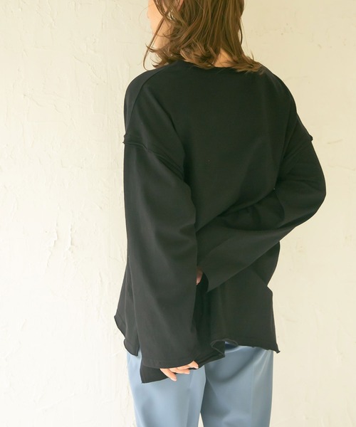 rectangle(レクタングル)の「カットオフコットンTシャツ(Tシャツ/カットソー・レディース・ブラック/ベージュ/オフホワイト/ブルー・FREE)」の9枚目の写真