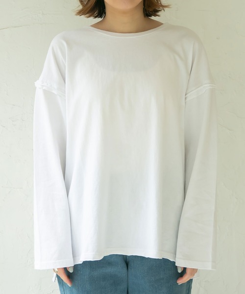 rectangle(レクタングル)の「カットオフコットンTシャツ(Tシャツ/カットソー・レディース・ブラック/ベージュ/オフホワイト/ブルー・FREE)」の18枚目の写真