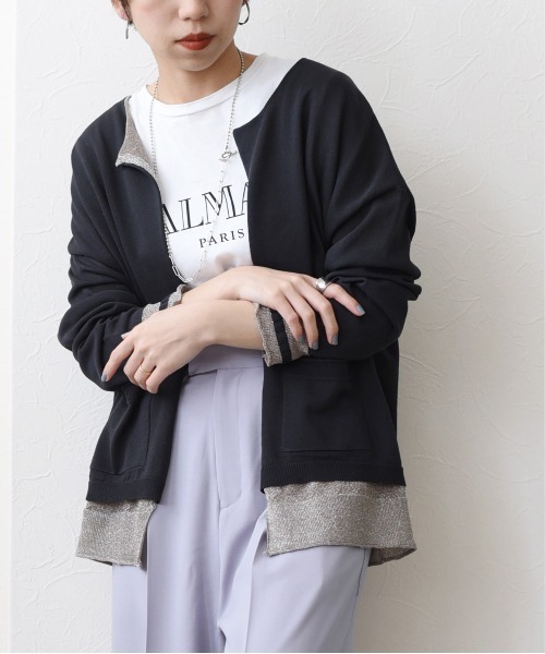 リバーシブルラメニットレイヤードcd カーディガン ボレロ Eimee セール Eimee トップス Law エイミーロウ のファッション
