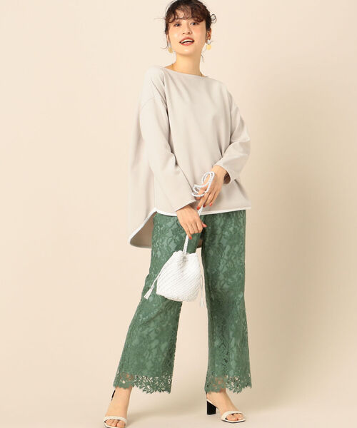 NOLLEY’S Sophi(ノーリーズソフィ)の「ダンボール配色プルオーバーカットソー(Tシャツ/カットソー・レディース・チャコールグレー/ベージュ/ホワイト・38/36)」の6枚目の写真