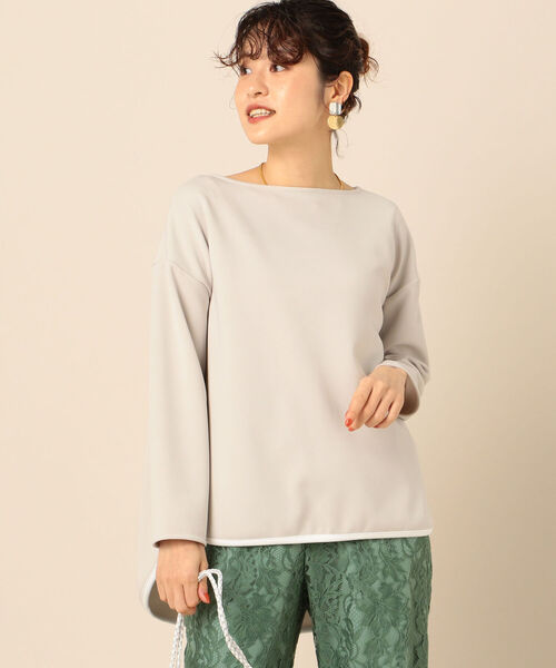 NOLLEY’S Sophi(ノーリーズソフィ)の「ダンボール配色プルオーバーカットソー(Tシャツ/カットソー・レディース・チャコールグレー/ベージュ/ホワイト・38/36)」の8枚目の写真