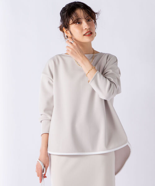 NOLLEY’S Sophi(ノーリーズソフィ)の「ダンボール配色プルオーバーカットソー(Tシャツ/カットソー・レディース・チャコールグレー/ベージュ/ホワイト・38/36)」の10枚目の写真