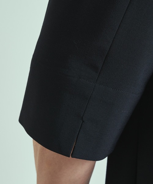 Lui's（ルイス）の「【2×2 セットアップシリーズ 21Summer】 5分袖ノーカラージャケット（ノーカラージャケット・メンズ・ブラック/ブルーグリーン・SMALL/MEDIUM）」の14枚目の写真