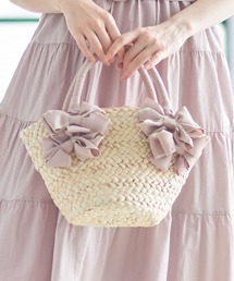 tocco closet | りぼん付き配色カゴバッグ(かごバッグ)