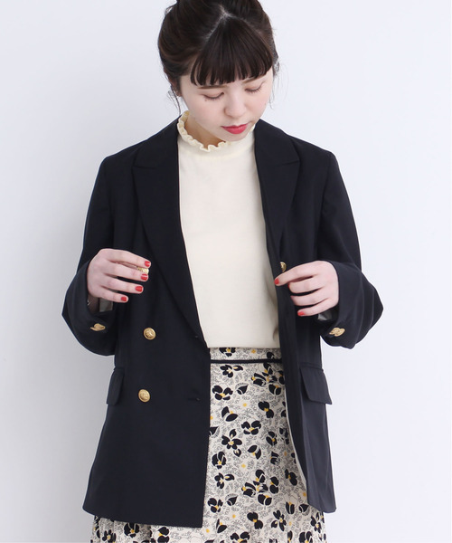 CHILD WOMAN（チャイルドウーマン）の「2/72トロ　スーパー100　ダブル釦ジャケット（テーラードジャケット・レディース・ネイビー・FREE）」の13枚目の写真