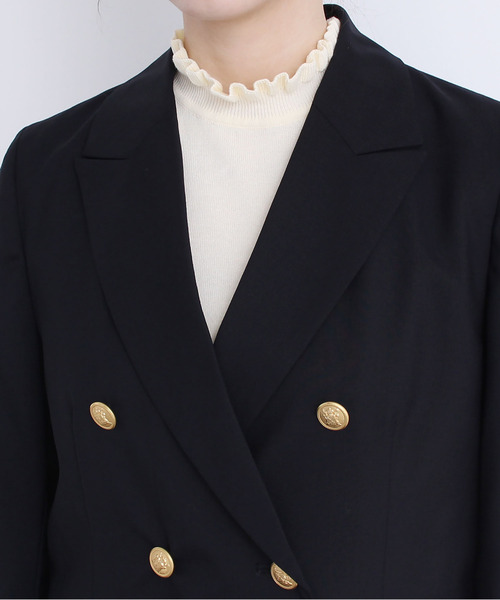 CHILD WOMAN（チャイルドウーマン）の「2/72トロ　スーパー100　ダブル釦ジャケット（テーラードジャケット・レディース・ネイビー・FREE）」の3枚目の写真