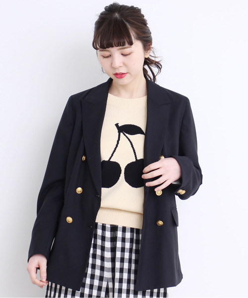 CHILD WOMAN（チャイルドウーマン）の「2/72トロ　スーパー100　ダブル釦ジャケット（テーラードジャケット・レディース・ネイビー・FREE）」の17枚目の写真