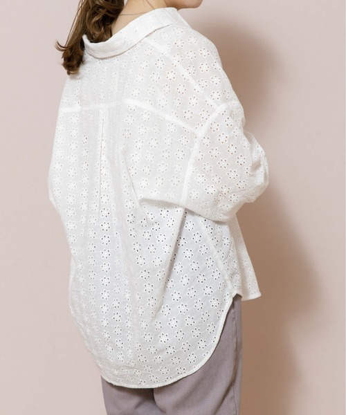 flower（フラワー）の「フラワリースキッパーシャツ（シャツ/ブラウス・レディース・ベージュ/ホワイト・FREE）」の5枚目の写真