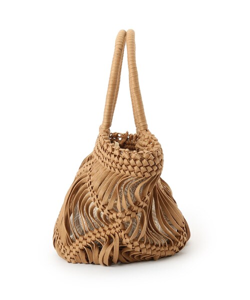 THE SHOP TK (ザ ショップ ティーケー )の「◆巾着付き平編マクラメトート(トートバッグ・レディース・ブラウン系/アイボリー・99)」の6枚目の写真