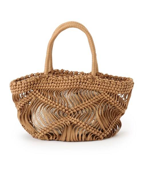 THE SHOP TK (ザ ショップ ティーケー )の「◆巾着付き平編マクラメトート(トートバッグ・レディース・ブラウン系/アイボリー・99)」の7枚目の写真