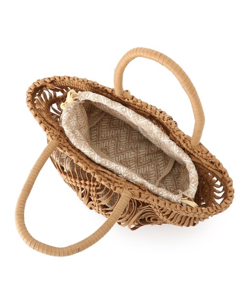 THE SHOP TK (ザ ショップ ティーケー )の「◆巾着付き平編マクラメトート(トートバッグ・レディース・ブラウン系/アイボリー・99)」の8枚目の写真