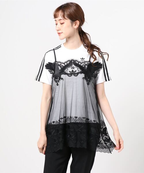 Adidas アディダス のファッション アディダスオリジナルス Tシャツ カットソー トップス Tシャツワンピース レース