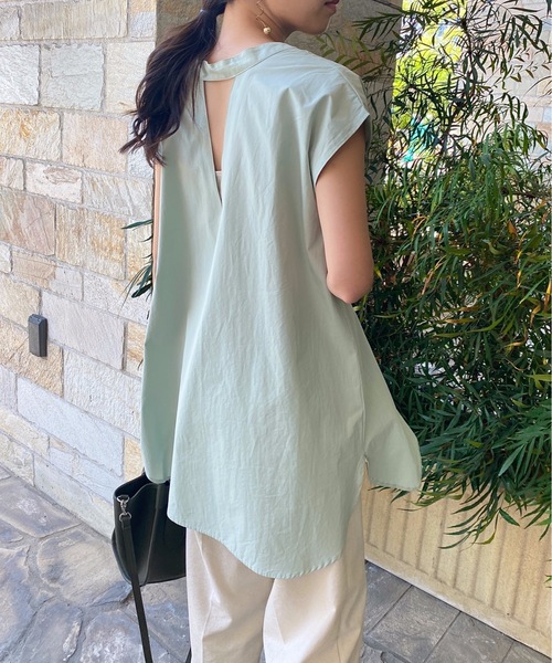 StyleSea（スタイルシー）の「ブロード前後2Wayブラウス（シャツ/ブラウス・レディース・ブラック/ベージュ/オフホワイト/ミント/モカ・FREE）」の5枚目の写真