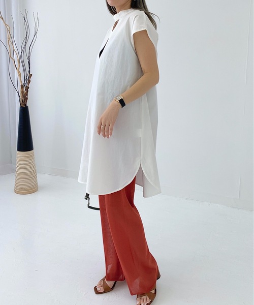 StyleSea（スタイルシー）の「ブロード前後2Wayブラウス（シャツ/ブラウス・レディース・ブラック/ベージュ/オフホワイト/ミント/モカ・FREE）」の7枚目の写真