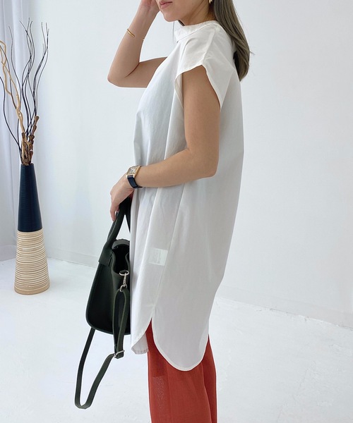 StyleSea（スタイルシー）の「ブロード前後2Wayブラウス（シャツ/ブラウス・レディース・ブラック/ベージュ/オフホワイト/ミント/モカ・FREE）」の14枚目の写真