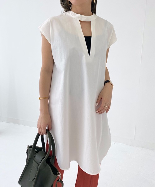 StyleSea（スタイルシー）の「ブロード前後2Wayブラウス（シャツ/ブラウス・レディース・ブラック/ベージュ/オフホワイト/ミント/モカ・FREE）」の12枚目の写真