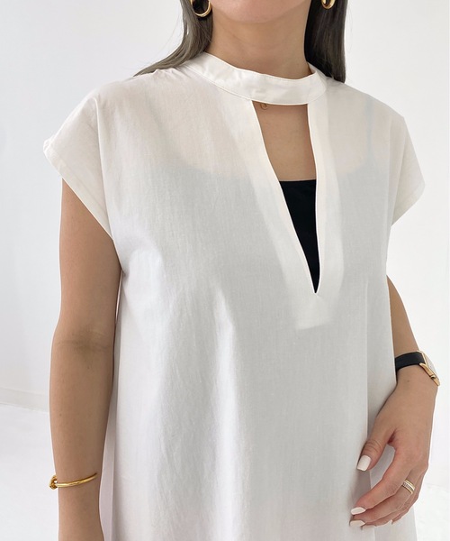 StyleSea（スタイルシー）の「ブロード前後2Wayブラウス（シャツ/ブラウス・レディース・ブラック/ベージュ/オフホワイト/ミント/モカ・FREE）」の17枚目の写真