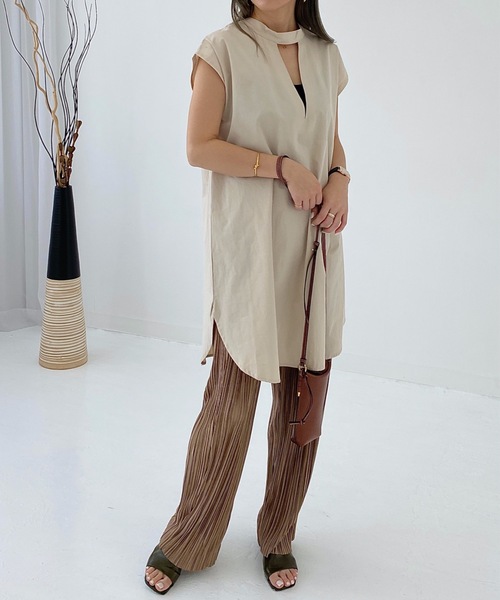 StyleSea（スタイルシー）の「ブロード前後2Wayブラウス（シャツ/ブラウス・レディース・ブラック/ベージュ/オフホワイト/ミント/モカ・FREE）」の21枚目の写真