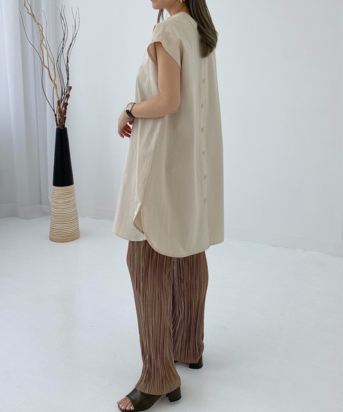 StyleSea（スタイルシー）の「ブロード前後2Wayブラウス（シャツ/ブラウス・レディース・ブラック/ベージュ/オフホワイト/ミント/モカ・FREE）」の22枚目の写真