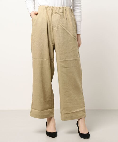 Samansa Mos2（サマンサ モスモス）の「イージーストレートパンツ（その他パンツ・レディース・ベージュ/ネイビー/ミント/キナリ・ﾌﾘ-）」の3枚目の写真