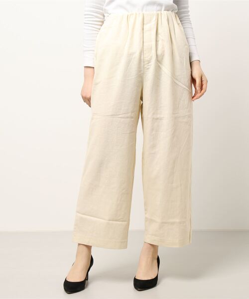 Samansa Mos2（サマンサ モスモス）の「イージーストレートパンツ（その他パンツ・レディース・ベージュ/ネイビー/ミント/キナリ・ﾌﾘ-）」の2枚目の写真