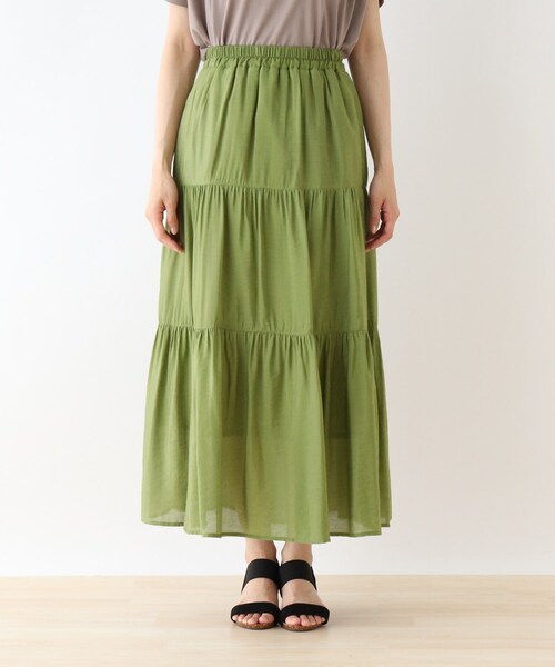 SHOO・LA・RUE（シューラルー）の「◆オーガンジーティアードスカート（スカート・レディース・ブラック/ブルー/ライトベージュ/黄緑系/ピンク系・00）」の6枚目の写真