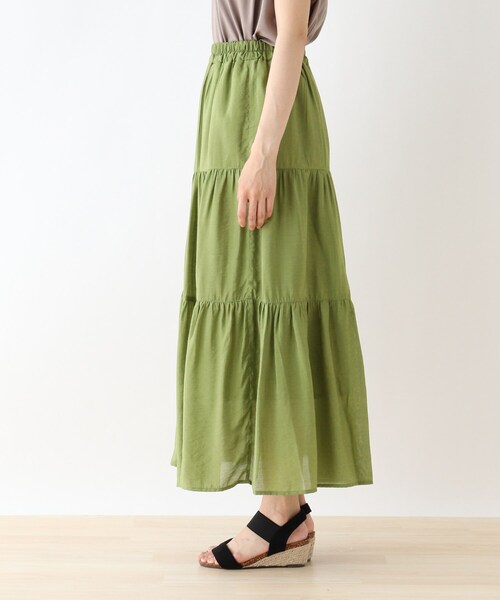 SHOO・LA・RUE（シューラルー）の「◆オーガンジーティアードスカート（スカート・レディース・ブラック/ブルー/ライトベージュ/黄緑系/ピンク系・00）」の8枚目の写真