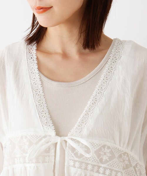 SHOO・LA・RUE（シューラルー）の「◆【2点セット】レース切り替えガウンワンピースセット（ワンピース・レディース・ホワイト系/ブラック・02/03/04）」の9枚目の写真