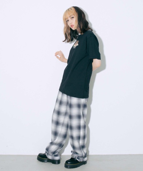 X-girl（エックスガール）の「DOG & CAT ANGEL S/S TEE（Tシャツ/カットソー・レディース・ホワイト/ベージュ/ブラック/ライトパープル・S/L/XS/M）」の17枚目の写真