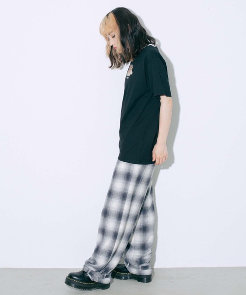 X-girl（エックスガール）の「DOG & CAT ANGEL S/S TEE（Tシャツ/カットソー・レディース・ホワイト/ベージュ/ブラック/ライトパープル・S/L/XS/M）」の20枚目の写真