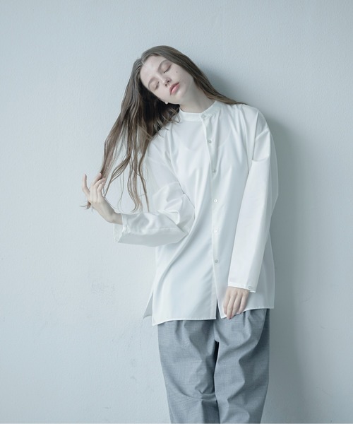 Utusiyo（ウツシヨ）の「shirt 無彩（シャツ/ブラウス・メンズ・ホワイト/ブラック・MEDIUM/LARGE）」の6枚目の写真