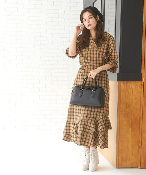 MAJESTIC LEGON（マジェスティックレゴン）の「レディボストンバッグ（ボストンバッグ・レディース・グレイッシュベージュ/ブラウン系その他2/ブラック・FREE）」の8枚目の写真