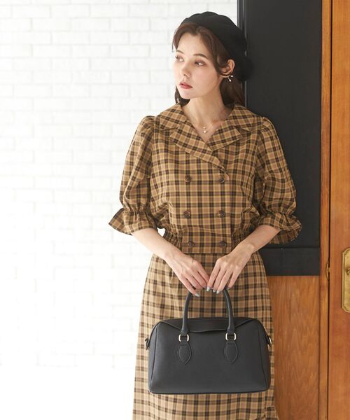 MAJESTIC LEGON（マジェスティックレゴン）の「レディボストンバッグ（ボストンバッグ・レディース・グレイッシュベージュ/ブラウン系その他2/ブラック・FREE）」の6枚目の写真