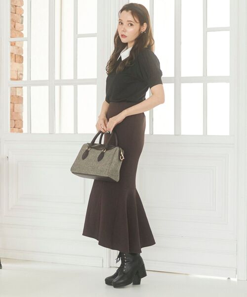 MAJESTIC LEGON（マジェスティックレゴン）の「レディボストンバッグ（ボストンバッグ・レディース・グレイッシュベージュ/ブラウン系その他2/ブラック・FREE）」の10枚目の写真